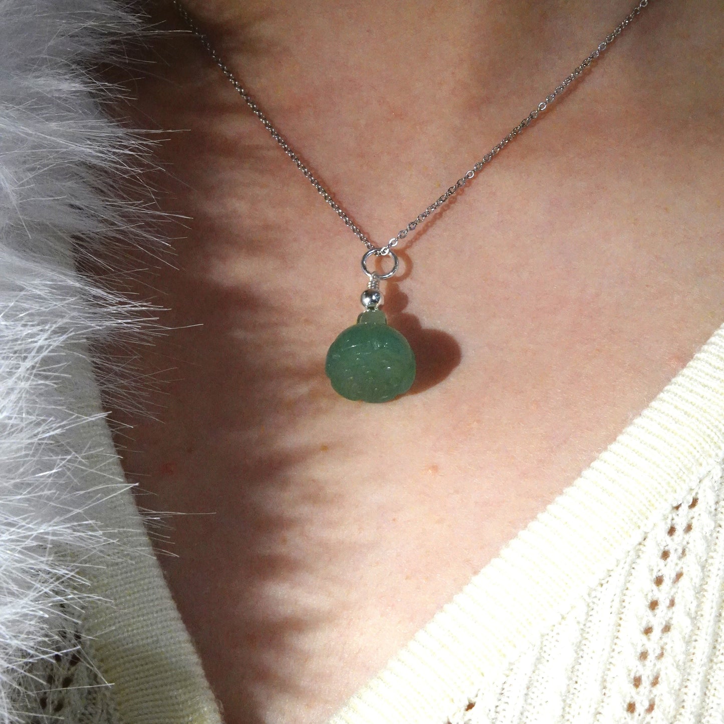 Lotus Pod - Jade Stone Charm