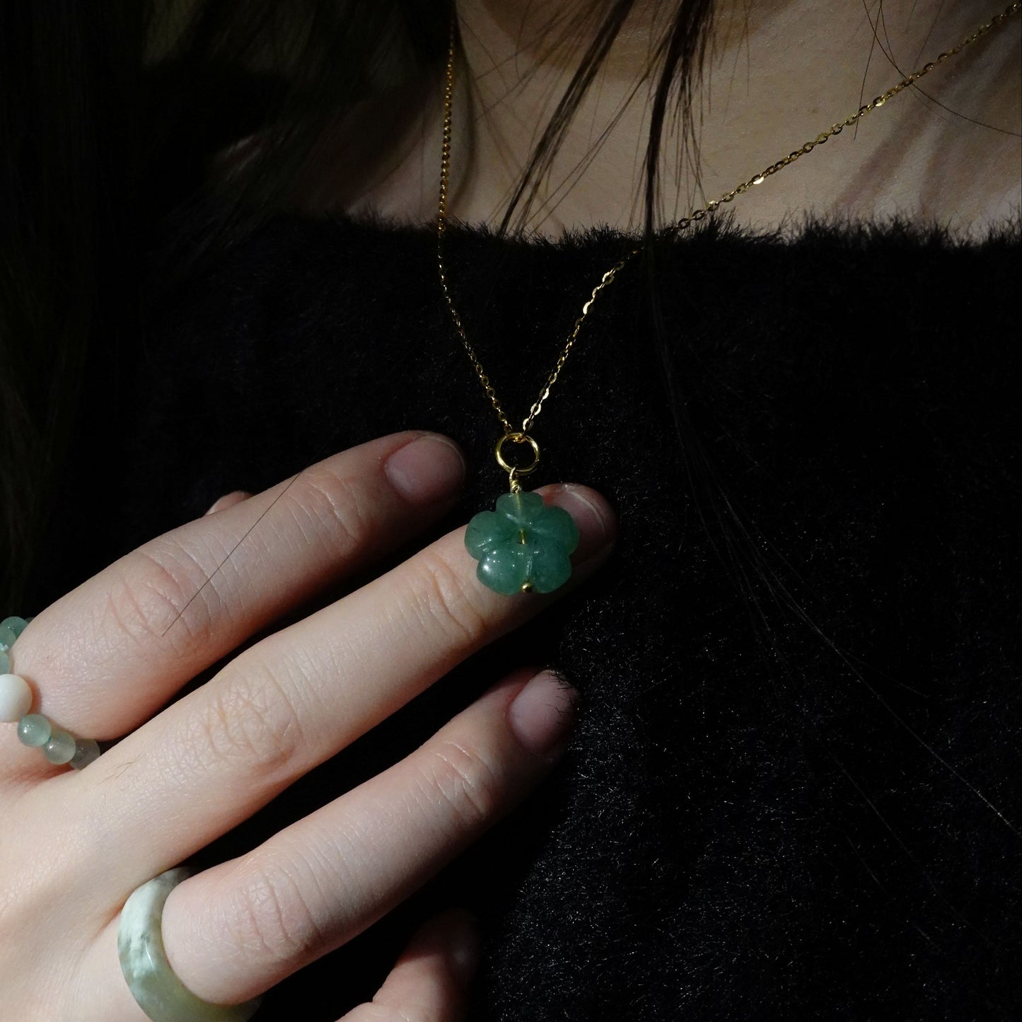 Plum Blossom - Jade Stone Charm