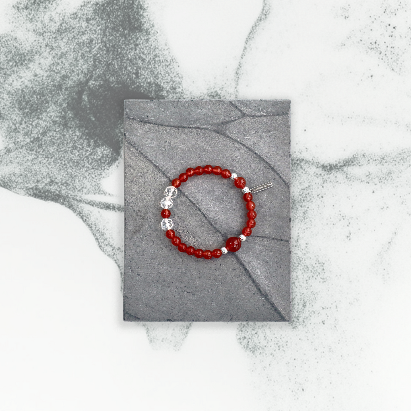 Ignite Crystal Bracelet Red Carnelian Clear Quartz