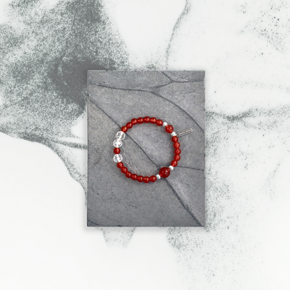 Ignite Crystal Bracelet Red Carnelian Clear Quartz