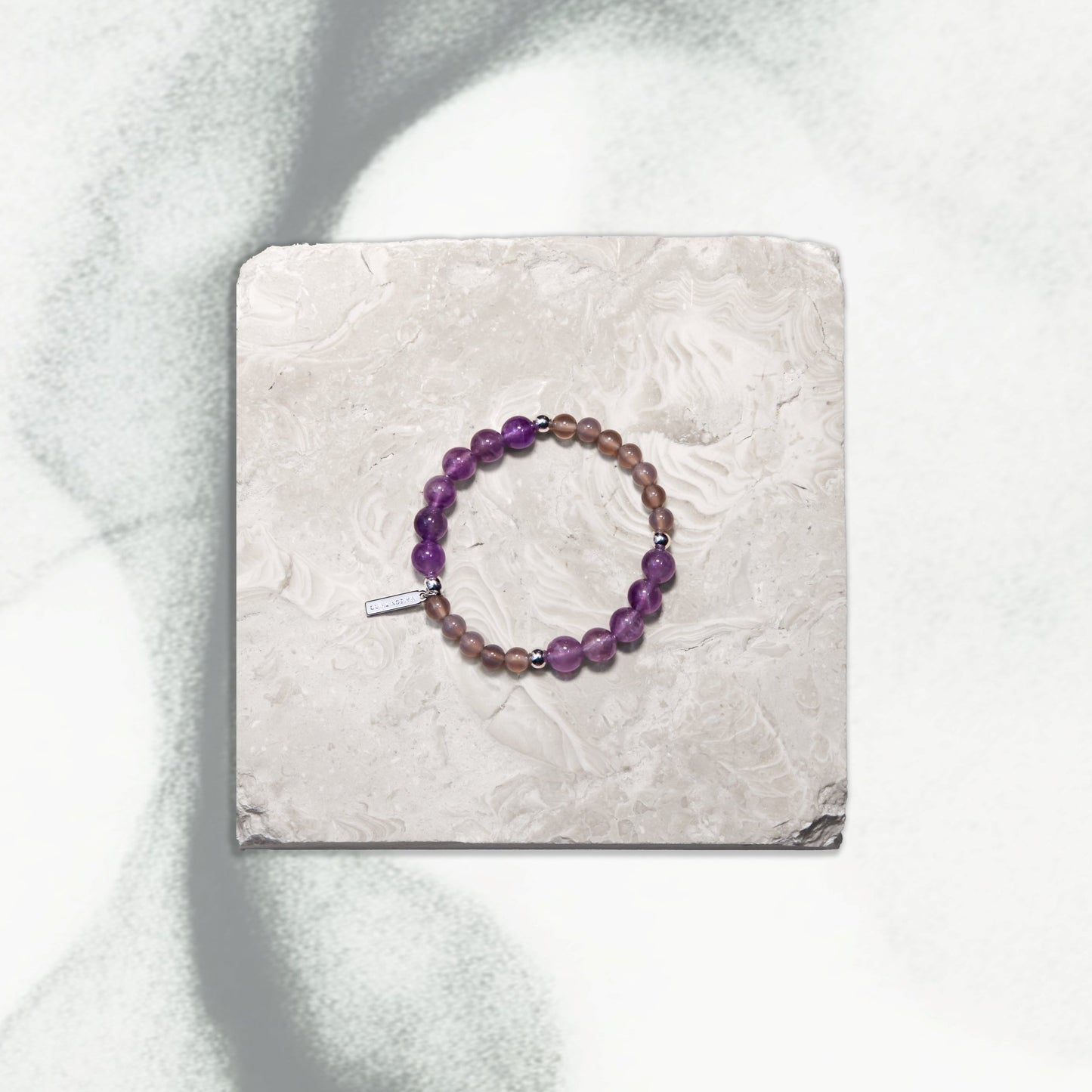 Amethyst Haze Bracelet - Grey Chalcedony Amethyst