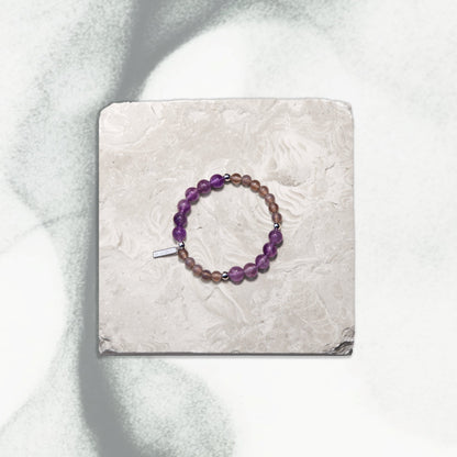 Amethyst Haze Bracelet - Grey Chalcedony Amethyst
