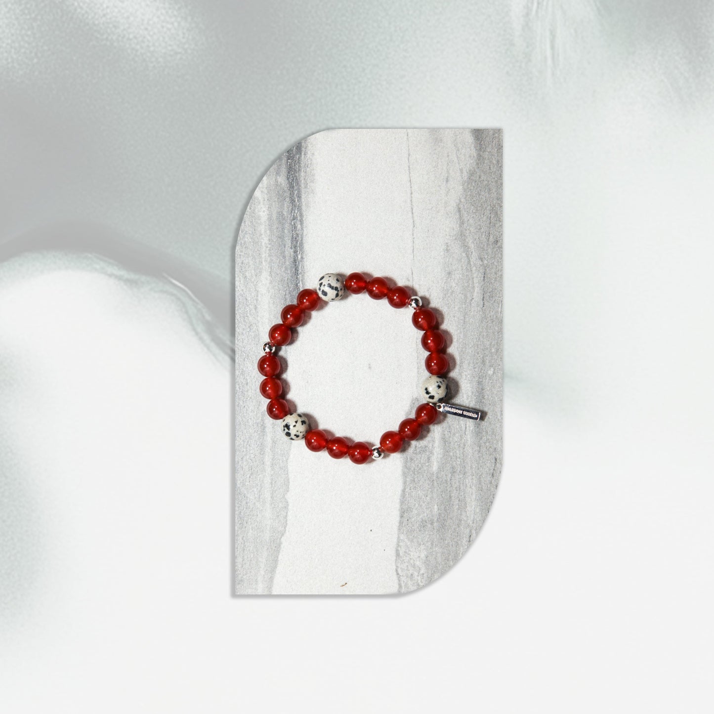 Lava Bracelet - Carnelian Dalmatian Jasper