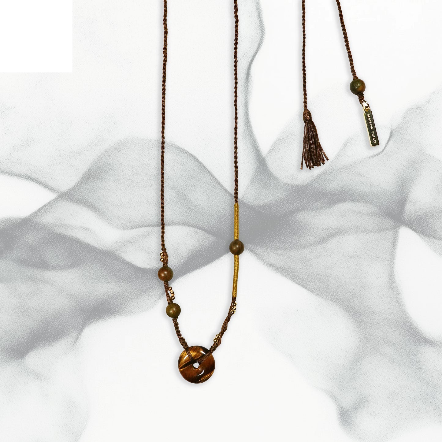 Ping An | Braided Tiger's Eye Peace Buckle Necklace - Earth