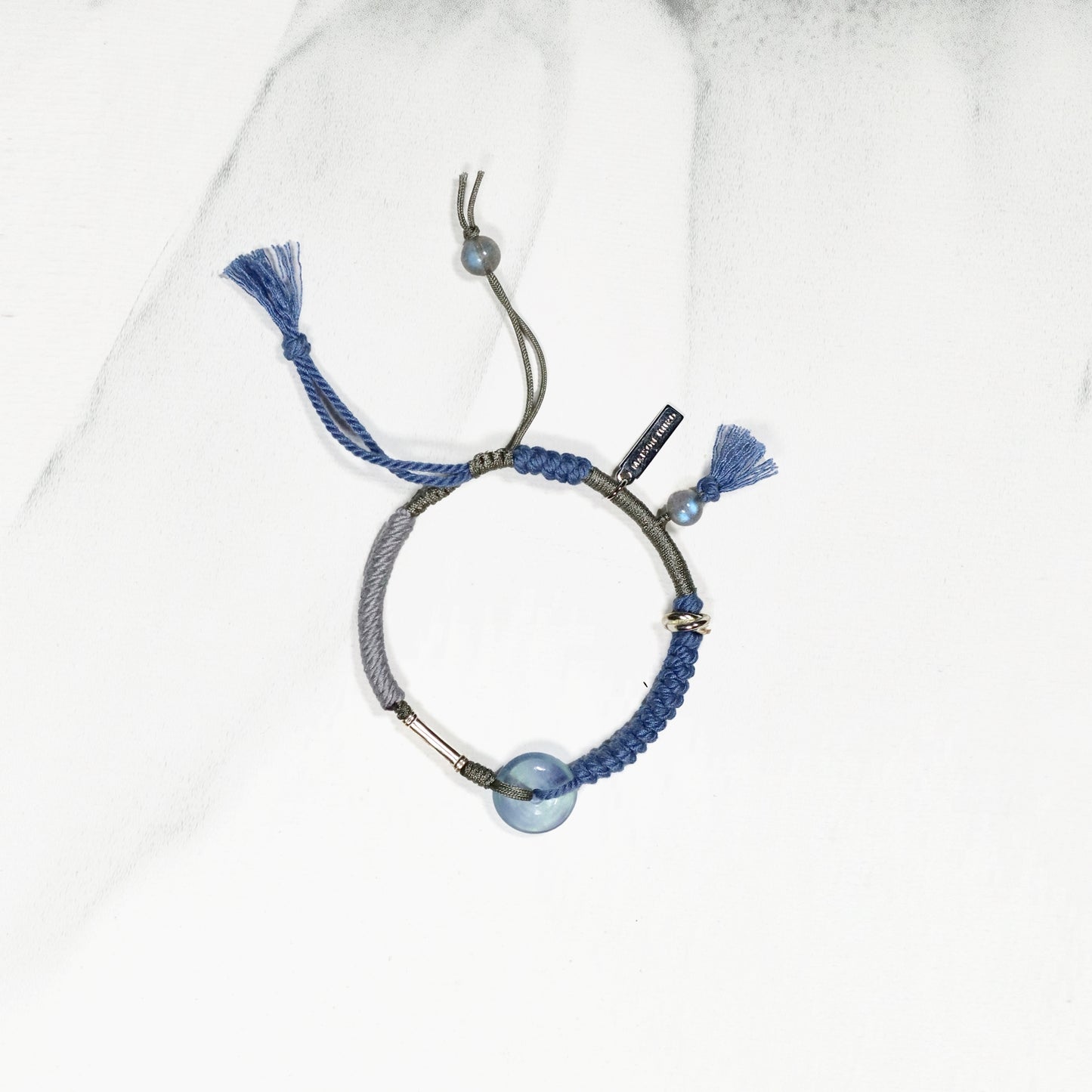 Ping An | Braided Aquamarine Peace Buckle Bracelet - Water