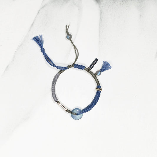Ping An | Braided Aquamarine Peace Buckle Bracelet - Water