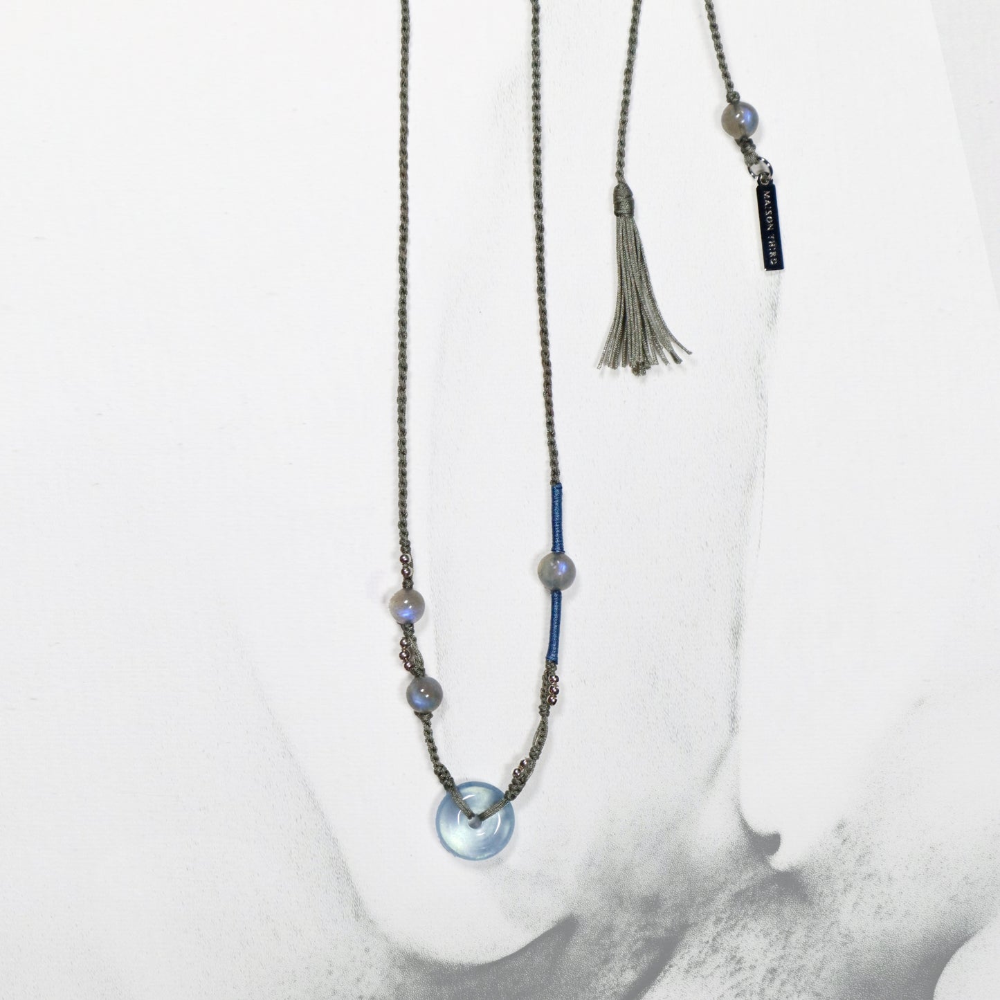 Ping An | Braided Aquamarine Peace Buckle Necklace - Water