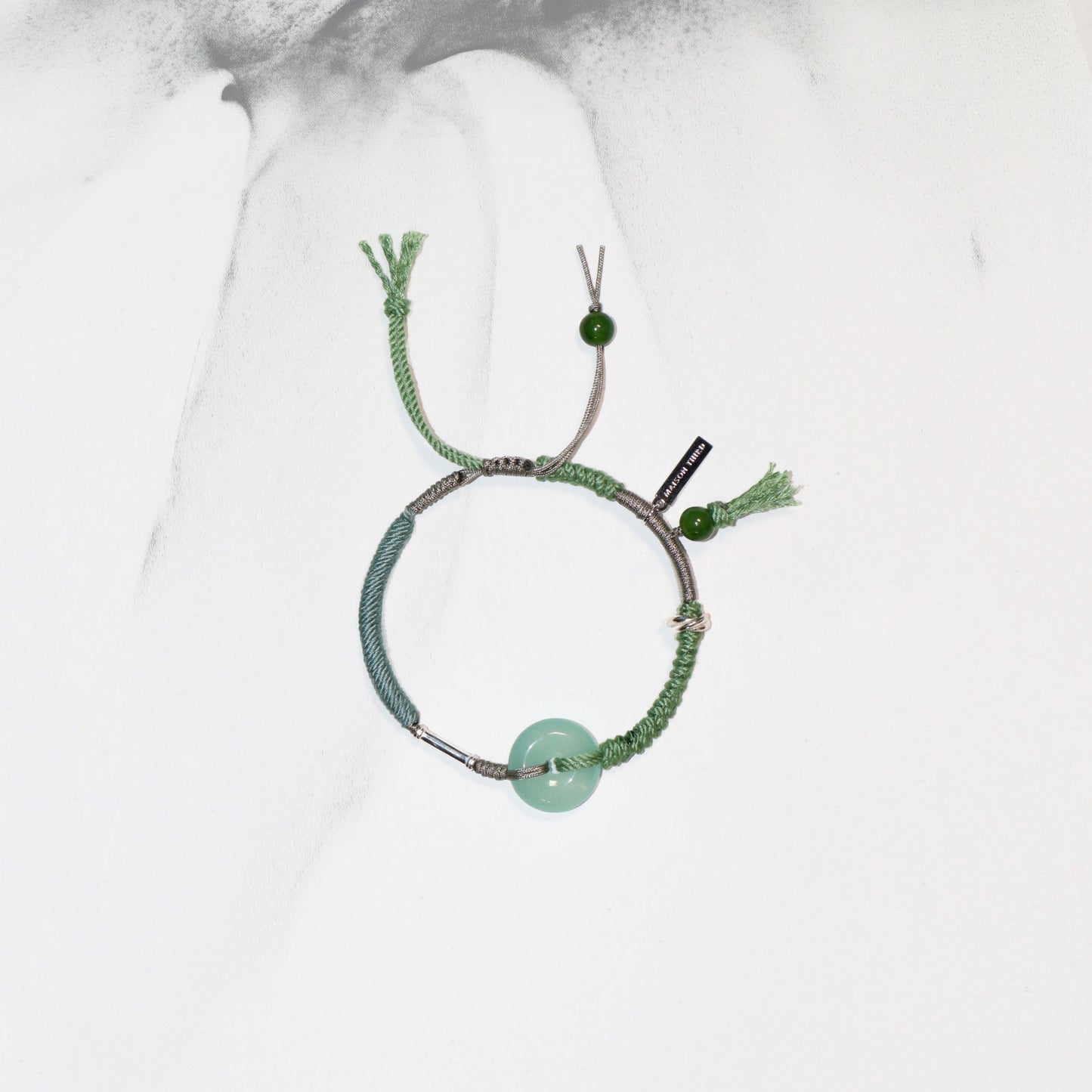 Ping An | Braided Jade Peace Buckle Bracelet - Wood