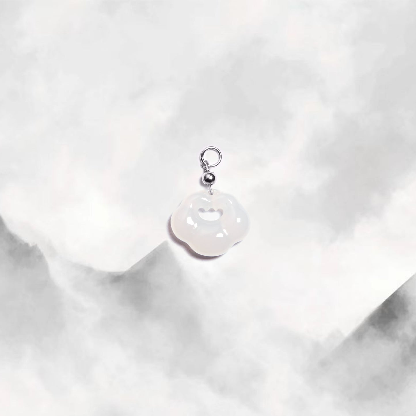 Yun | Ice Chalcedony Mini Cloud Lock Charm - Metal