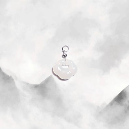 Yun | Ice Chalcedony Mini Cloud Lock Charm - Metal