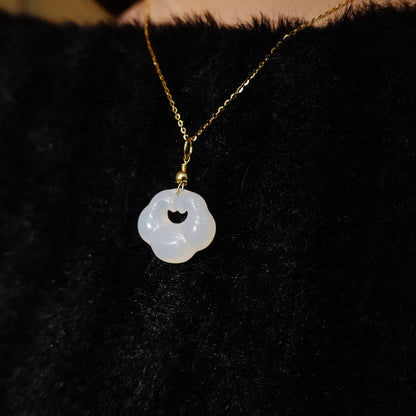 Yun | Ice Chalcedony Mini Cloud Lock Charm - Metal