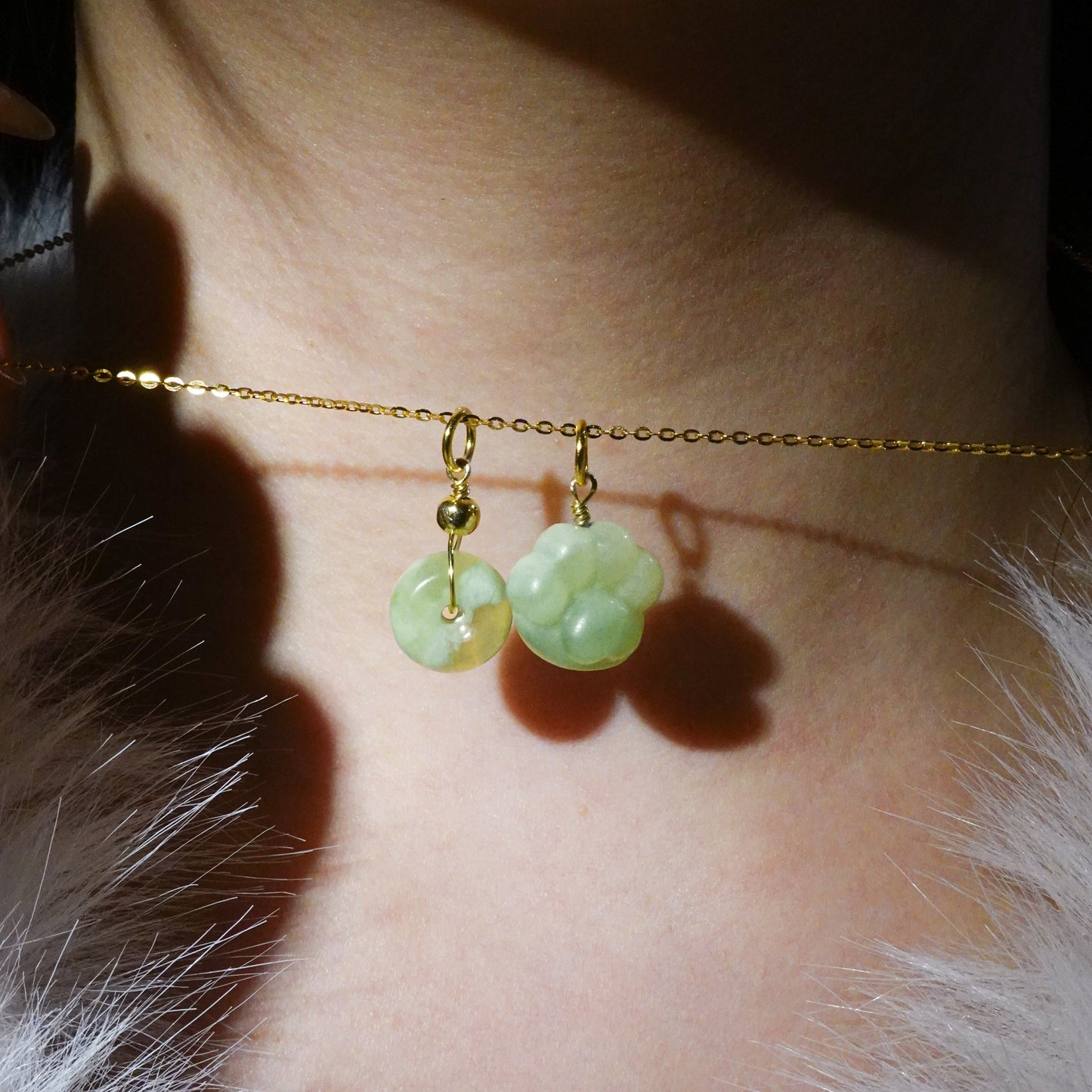 Mini Ping An - Snowflake Jade Charm