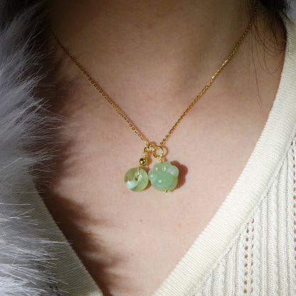 Fortune Cat Paw - Serpentine Jade Charm
