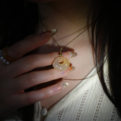 Yun | Honey Chalcedony Mini Cloud Lock Charm - Earth