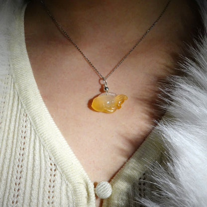Lucky Goldfish - Carnelian Agate Charm
