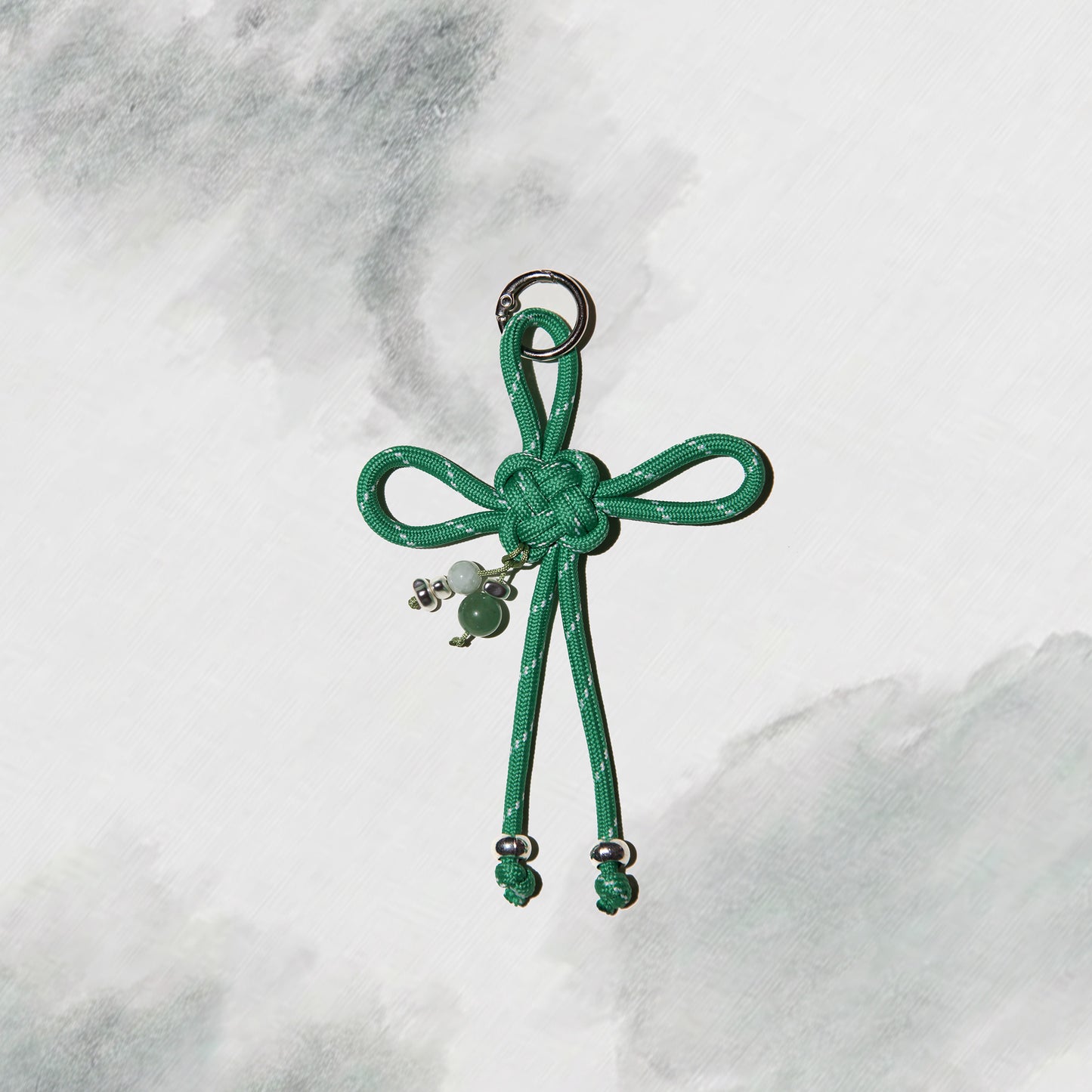 Jie | Fortune Knot Jade Bag Charm - Wood