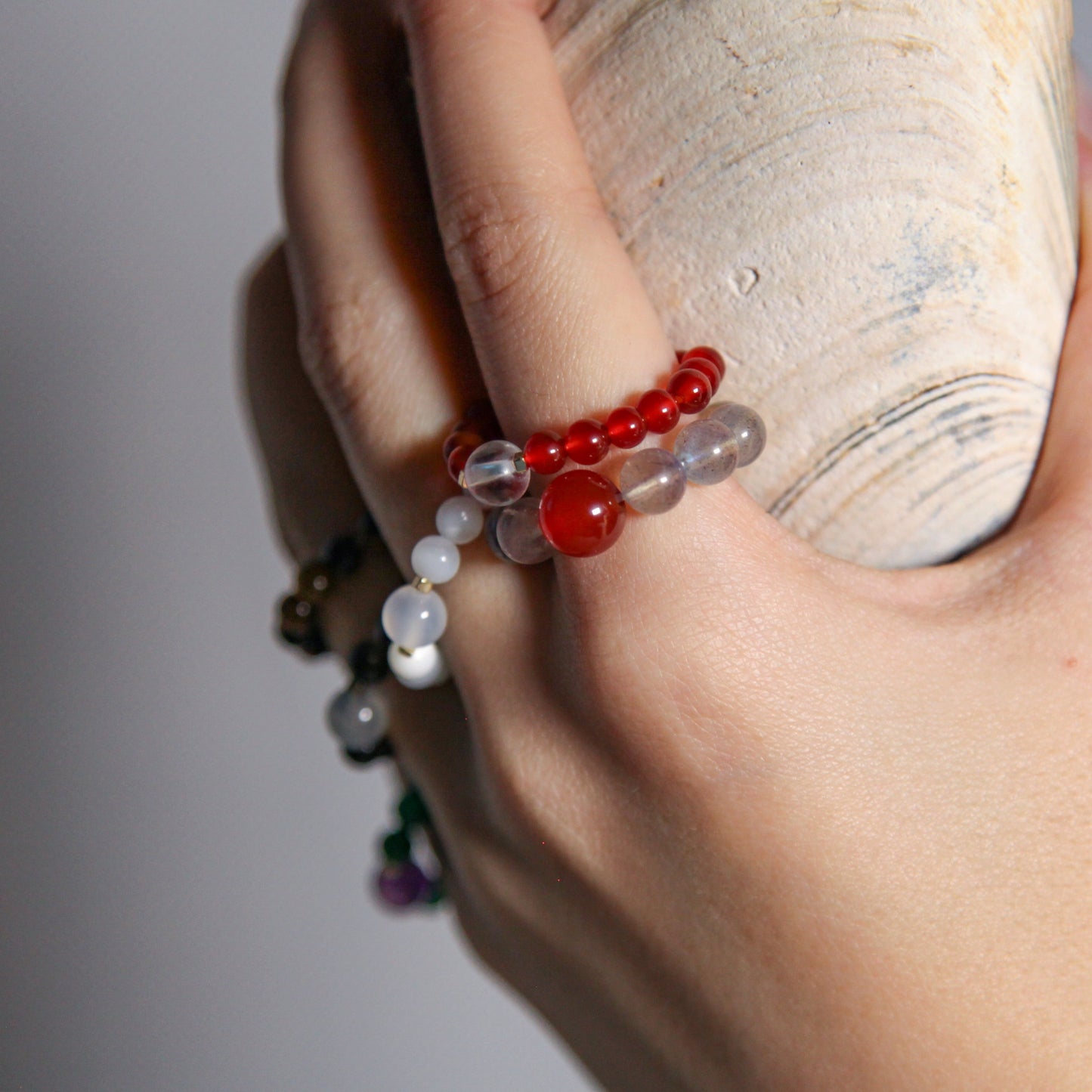 Ignite Ring Red Carnelian Clear Quartz