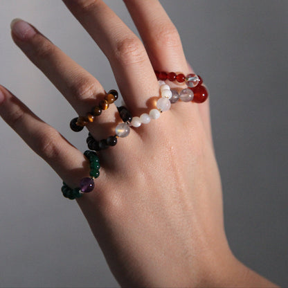 Ignite Ring Red Carnelian Clear Quartz