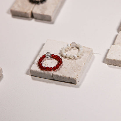 Ignite Ring Red Carnelian Clear Quartz