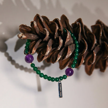 Nightshade Crystal Bracelet Green Agate Amethyst