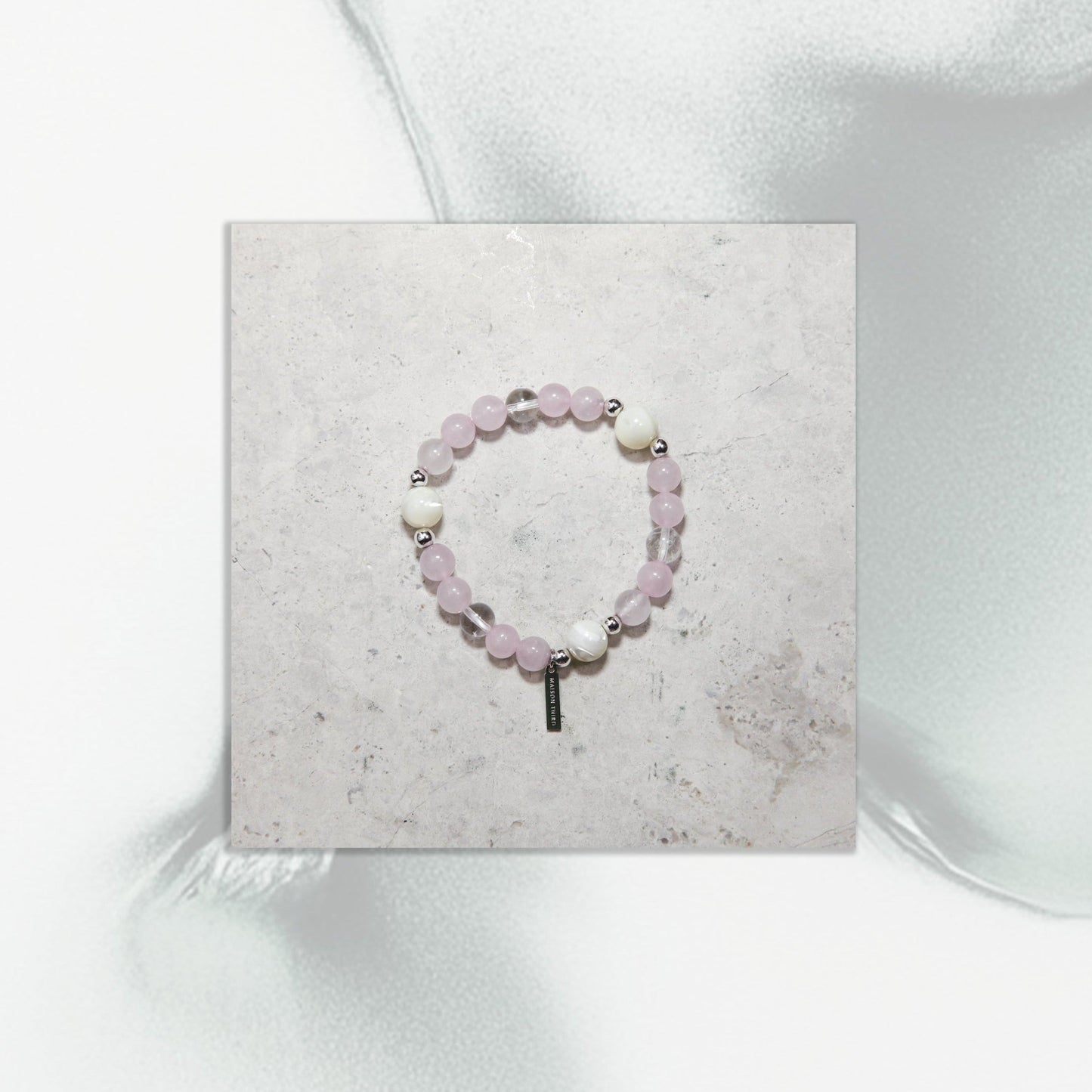 Moon Petal Bracelet - Rose Quartz Mother of Pearl