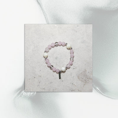 Moon Petal Bracelet - Rose Quartz Mother of Pearl