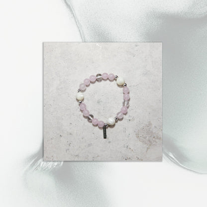 Moon Petal Bracelet - Rose Quartz Mother of Pearl