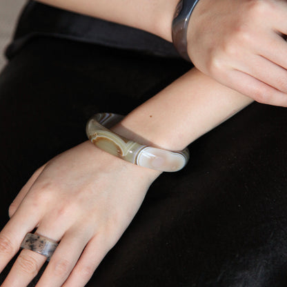 Born Once | "Deep Earth" Agate Bangle Classic Round