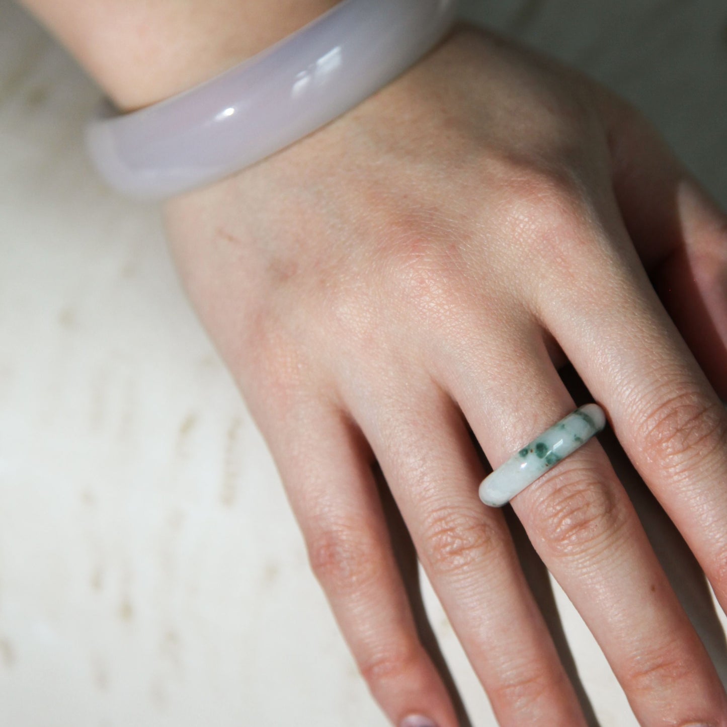 Born Once | "Jade Cloud" Mottled Jadeite Jade Ring