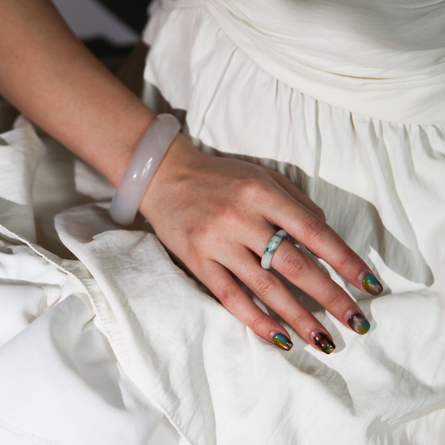 Born Once | "Jade Cloud" Mottled Jadeite Jade Ring