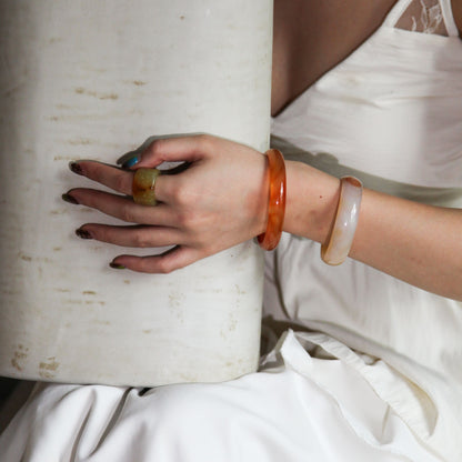 Born Once | "Koi" Agate Jade Bangle Classic Round