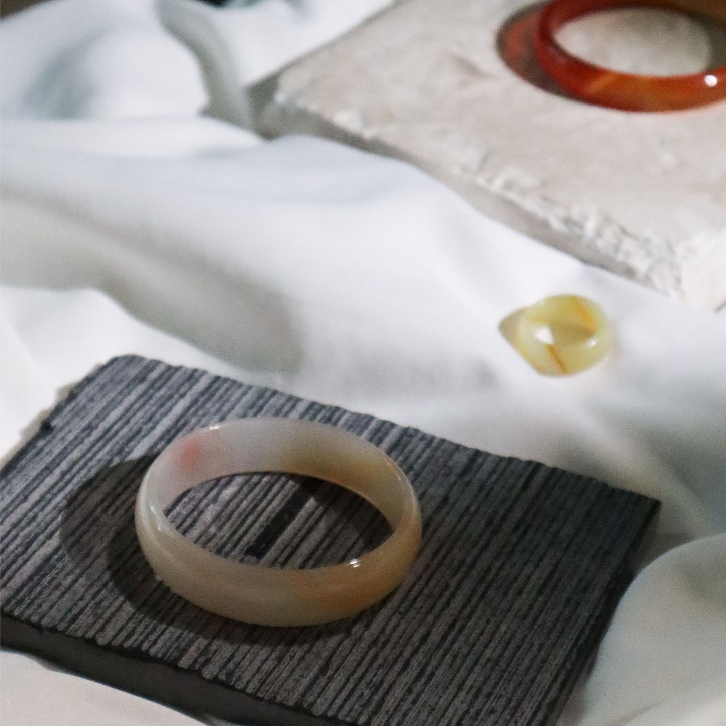 Born Once | "Koi" Agate Jade Bangle Classic Round