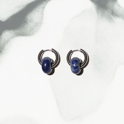 Abyss Orbit - Lapis Lazuli Huggies Hoop Earrings