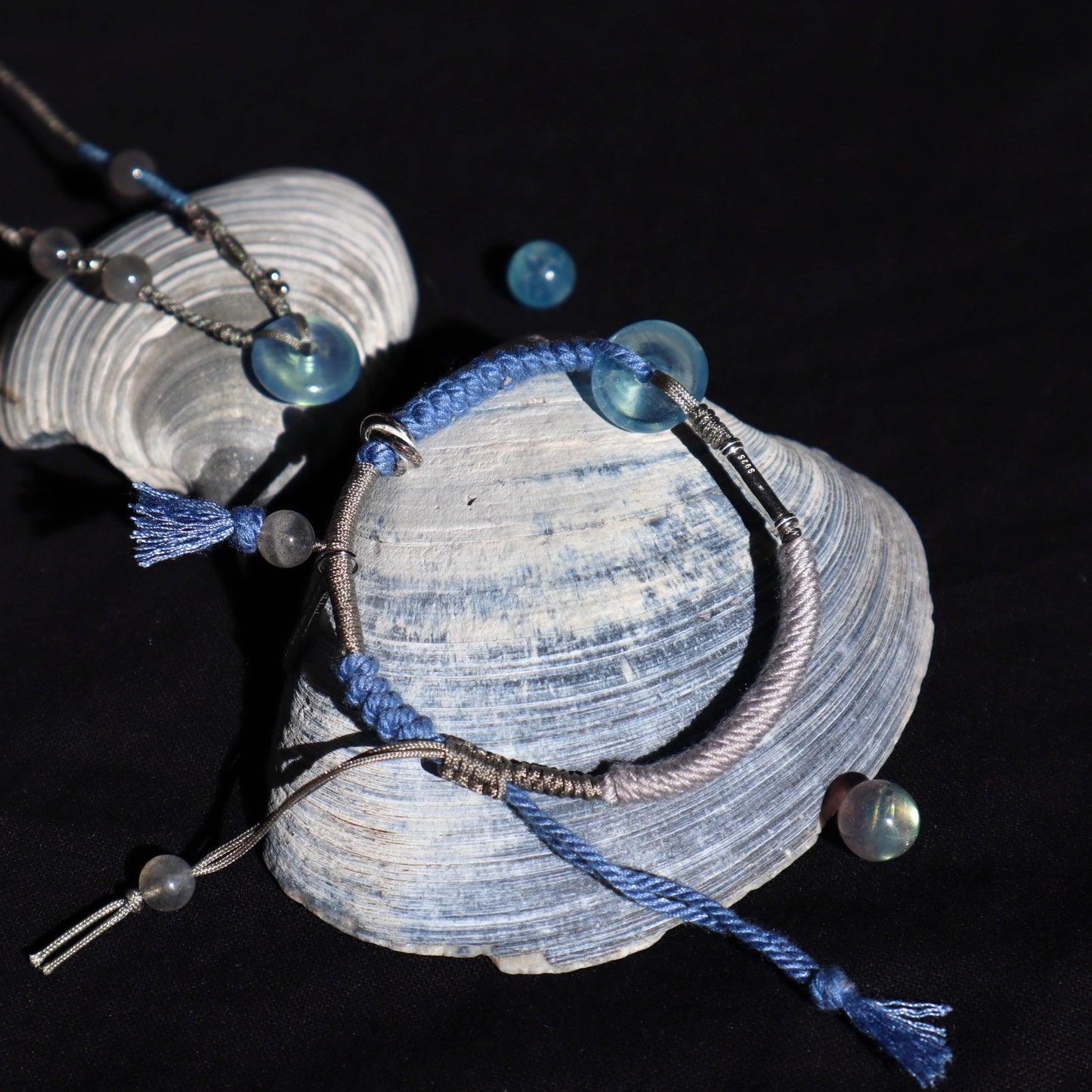 Ping An | Braided Aquamarine Peace Buckle Bracelet - Water