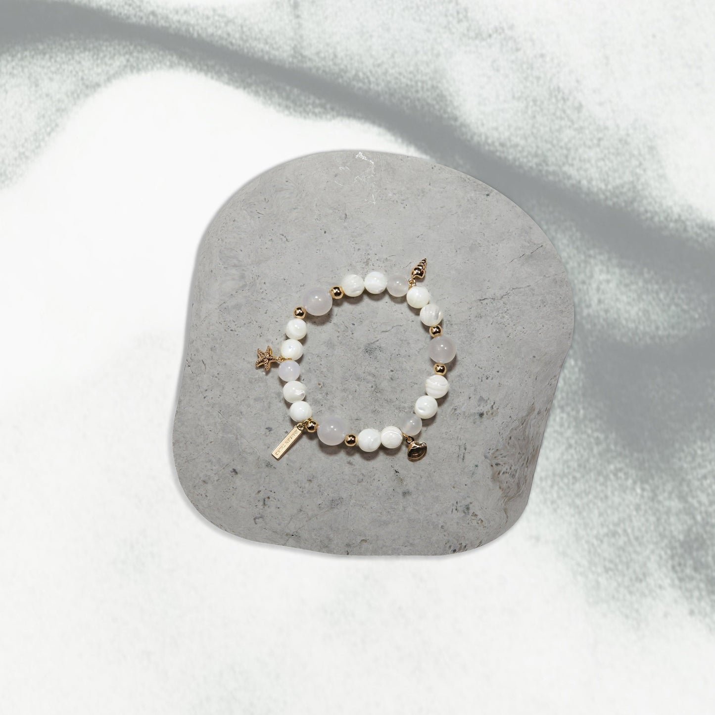 Beachwalk Bracelet - Mother of Pearl White Jade