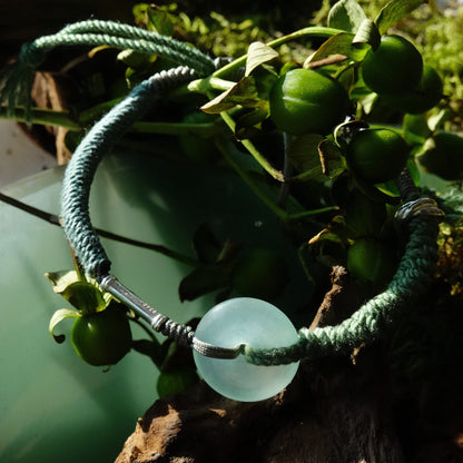 Ping An | Braided Jade Peace Buckle Bracelet - Wood