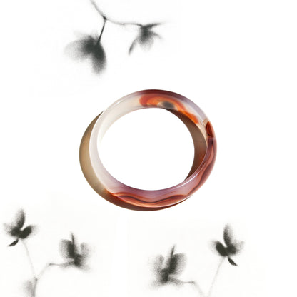 Born Once | "Poppy" Agate Bangle Classic Round