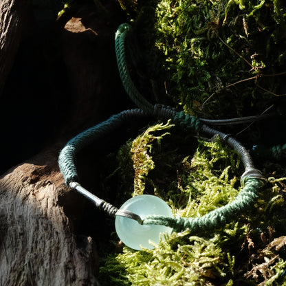 Ping An | Braided Jade Peace Buckle Bracelet - Wood