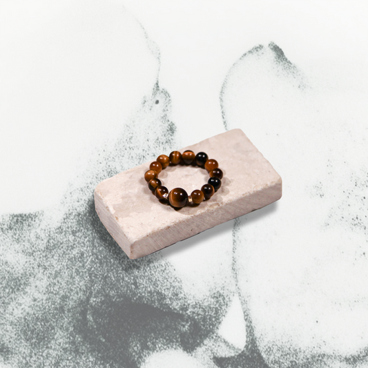 Earth's Vision Ring Tiger's Eye Citrine Crystal