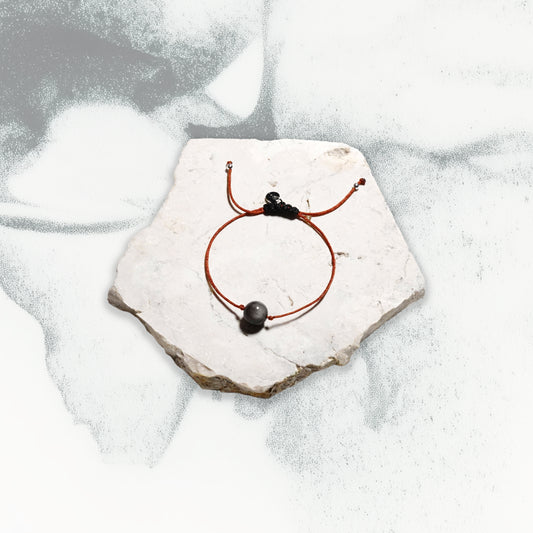 Threads Le Destin | Silver Obsidian Cord Bracelet - Protection