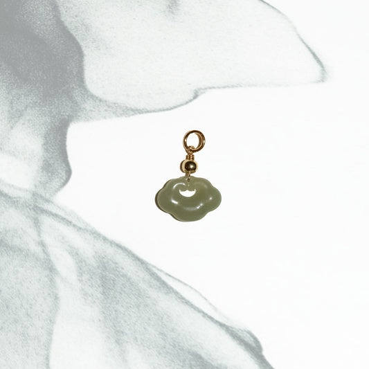 Yun | Nephrite Jade Baby Cloud Lock Charm - Wood